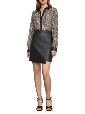 Bcbgmaxazria Leopard-print Mini Shirtdress