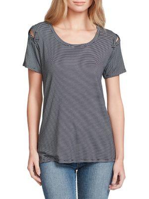 Jessica Simpson Plus Lace-up Shoulder Tee