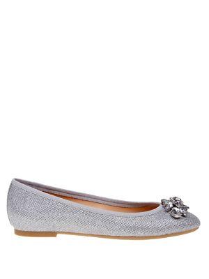 Jewel Badgley Mischka Cabella Jewelled Metallic Flats