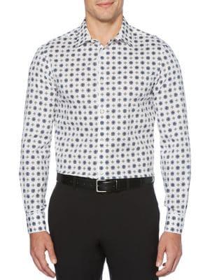 Perry Ellis Slim Fit Medallion-print Shirt
