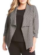 Karen Kane Plus Geometric-print Shirred Jacket
