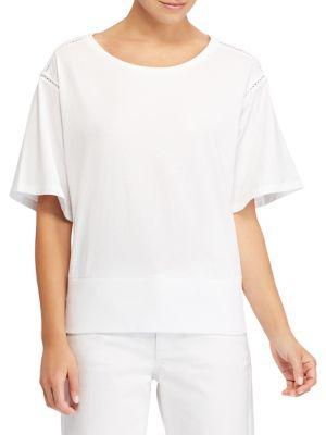 Lauren Ralph Lauren Crochet-trimmed Cotton Top