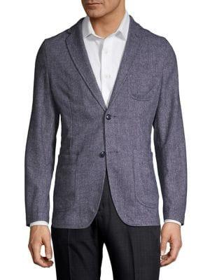 Black Brown Herringbone Patch-pocket Sportcoat