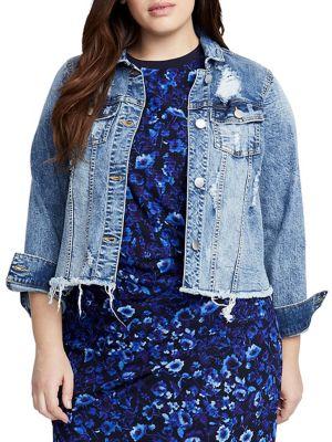 Rachel Rachel Roy Plus Destructed Denim Jacket