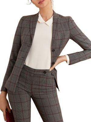 Brooks Brothers Red Fleece Plaid Wool-blend Blazer