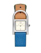 Tory Burch Thayer Stainless Steel Leather-strap Watch