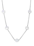 Effy 925 Sterling Silver & 11mm White Pearl Station Necklace