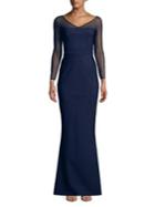 Chiara Boni La Petite Robe Long-sleeve Illusion Gown