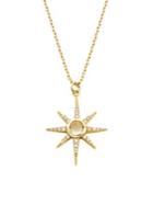 Lord & Taylor Crystal Starburst Pendant Necklace
