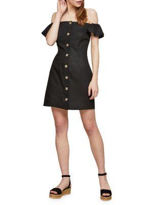 Miss Selfridge Button-front Bardot Dress