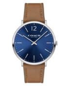 Coach Slim Easton Sunray Dial Stainless Steel Leather Watch