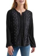 Lucky Brand Mixed-print Button-down Shirt