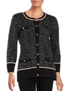 Karl Lagerfeld Paris Patterned Button-front Cardigan