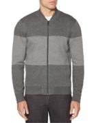 Perry Ellis Colorblock Zip-up Sweater