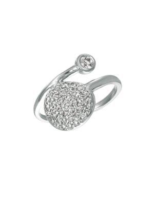 Morris & David 14k White Gold & Diamond Bypass Circle Ring