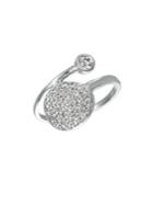 Morris & David 14k White Gold & Diamond Bypass Circle Ring