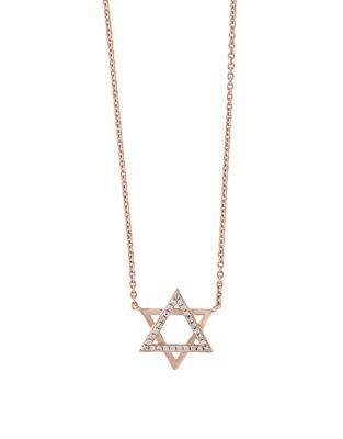 Effy Pave Rose Diamond And 14k Rose Gold Star Pendant Necklace