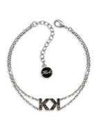 Karl Lagerfeld Double K Swarovski Crystal Chain Bracelet