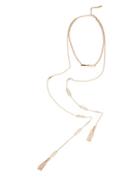 Kensie Lace Layered Tassel Goldtone Necklace