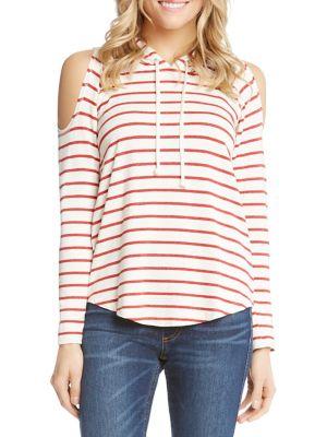 Karen Kane Striped Cold-shoulder Hoodie