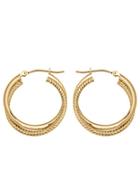 Lord & Taylor 14k Yellow Gold Textured Hoops