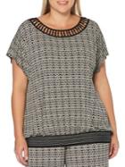 Rafaella Plus Printed Cut-out Top