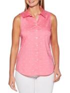 Rafaella Petite Polka Dots Button-down Shirt