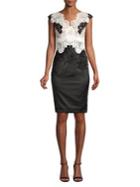 Mandalay Two-tone Embroidered Sheath Dress