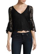 Highline Collective V-neck Lace Cropped Top