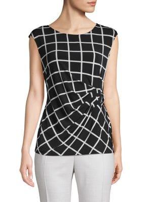 Calvin Klein Printed Faux-wrap Top