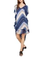 Bcbgeneration Shibori Chevron Asymmetrical Midi Dress