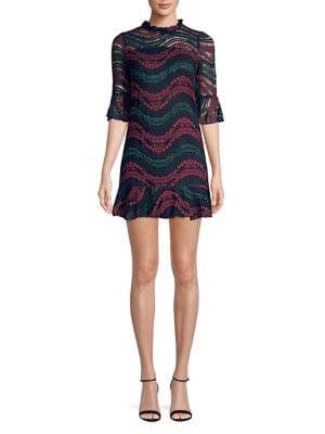Molly Bracken Lace Bell-sleeve Mini Dress