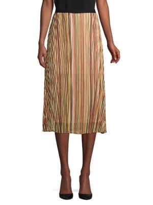 T Tahari Pleated A-line Midi Skirt