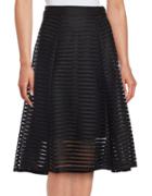 Marina Mesh-accented A-line Skirt