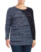 Nic+zoe Plus Colorblock Long Sleeve Sweater