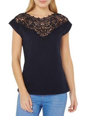 Dorothy Perkins Embellished Lace-yoke Tee