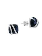 Effy Eclipse Black Onyx, Diamond And 14k White Gold Stud Earrings