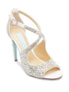 Betsey Johnson Sage Embellished Satin Ankle-strap Sandals