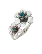 Jenny Packham Crystal Flower Bangle Bracelet