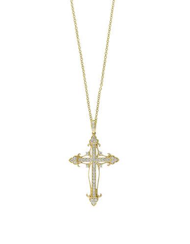 Effy D'oro Diamond And 14k Yellow Gold Cross Pendant Necklace