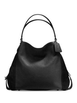 Coach Edie 42 Mixed Leather Shoulder Bag