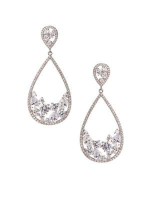 Nina Arezzo Crystal Open Teardrop Earrings