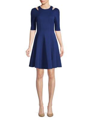 Gabby Skye Textured Fit-&-flare Dress