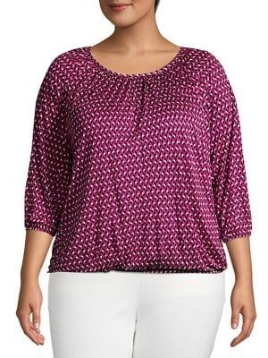 Michael Kors Plus Graphic Diamond Geo Print Jersey Top
