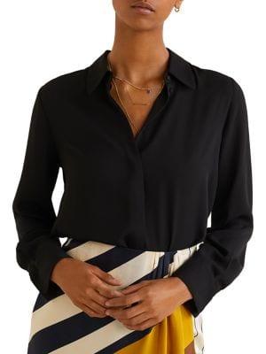 Mango Flowy Chiffon Blouse