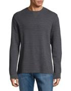 Black Brown Cotton Stripe Sweatshirt
