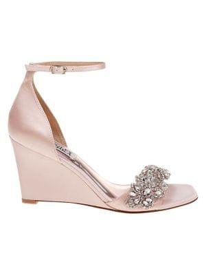 Badgley Mischka Aliyah Satin Wedge Sandals
