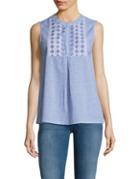 Tommy Bahama Saina Embroidered Striped Top