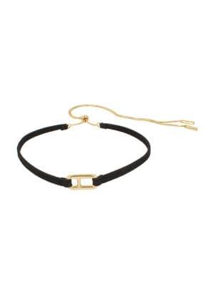 H Halston Goldtone Oval And Black Suede Choker
