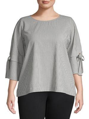 Calvin Klein Plus Flare-sleeve Seersucker Top